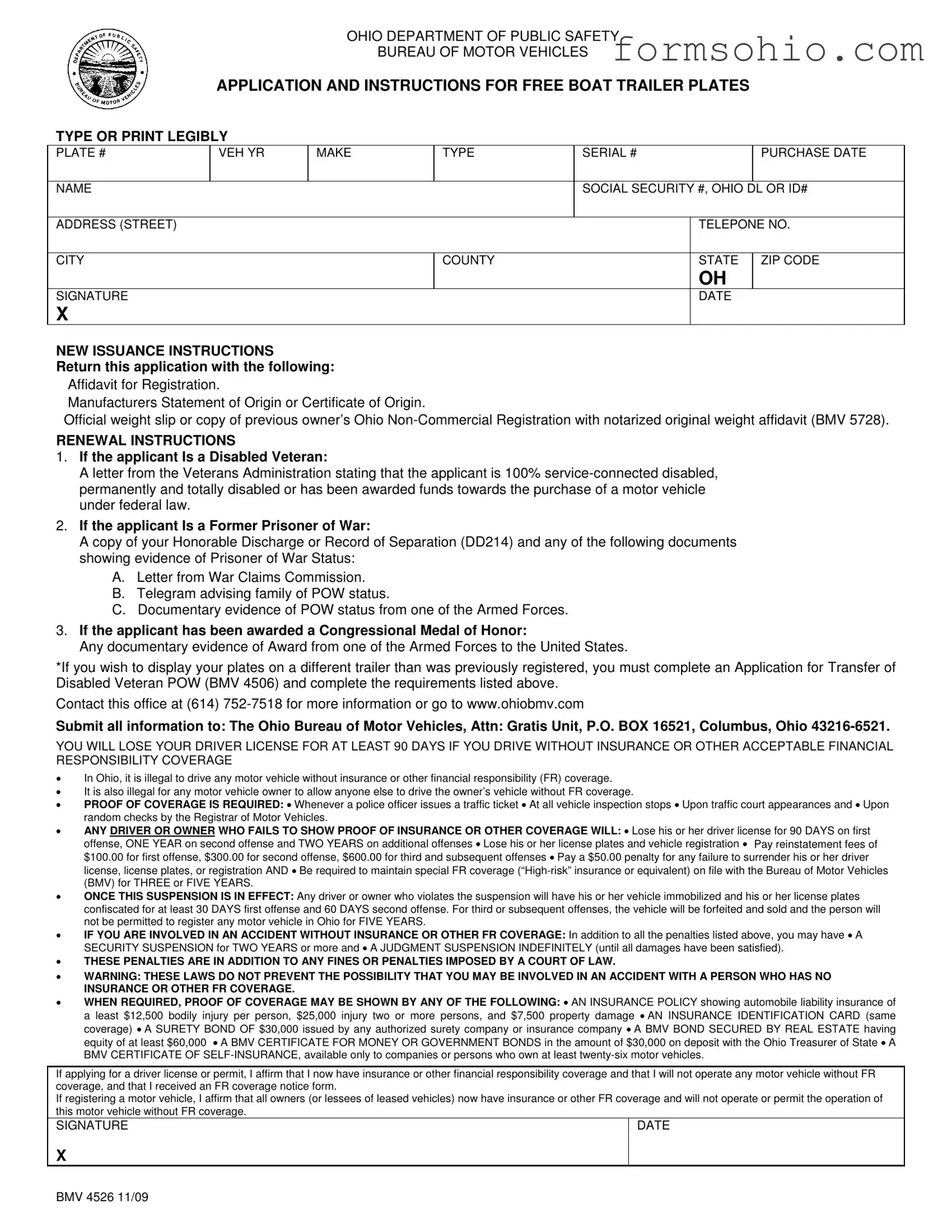 Fill a Valid Bmv 4526 Ohio Form