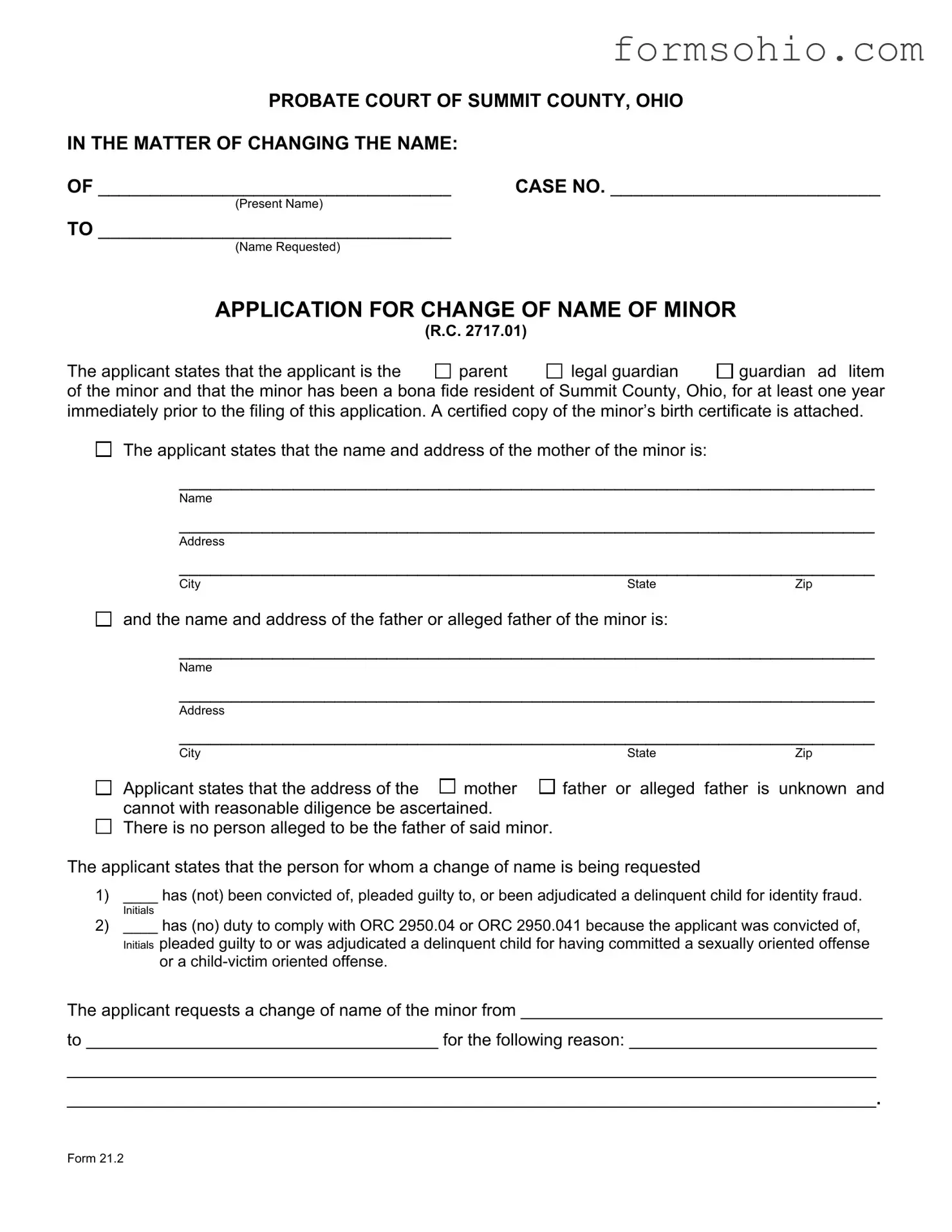 Fill a Valid Ohio 21 2 Form