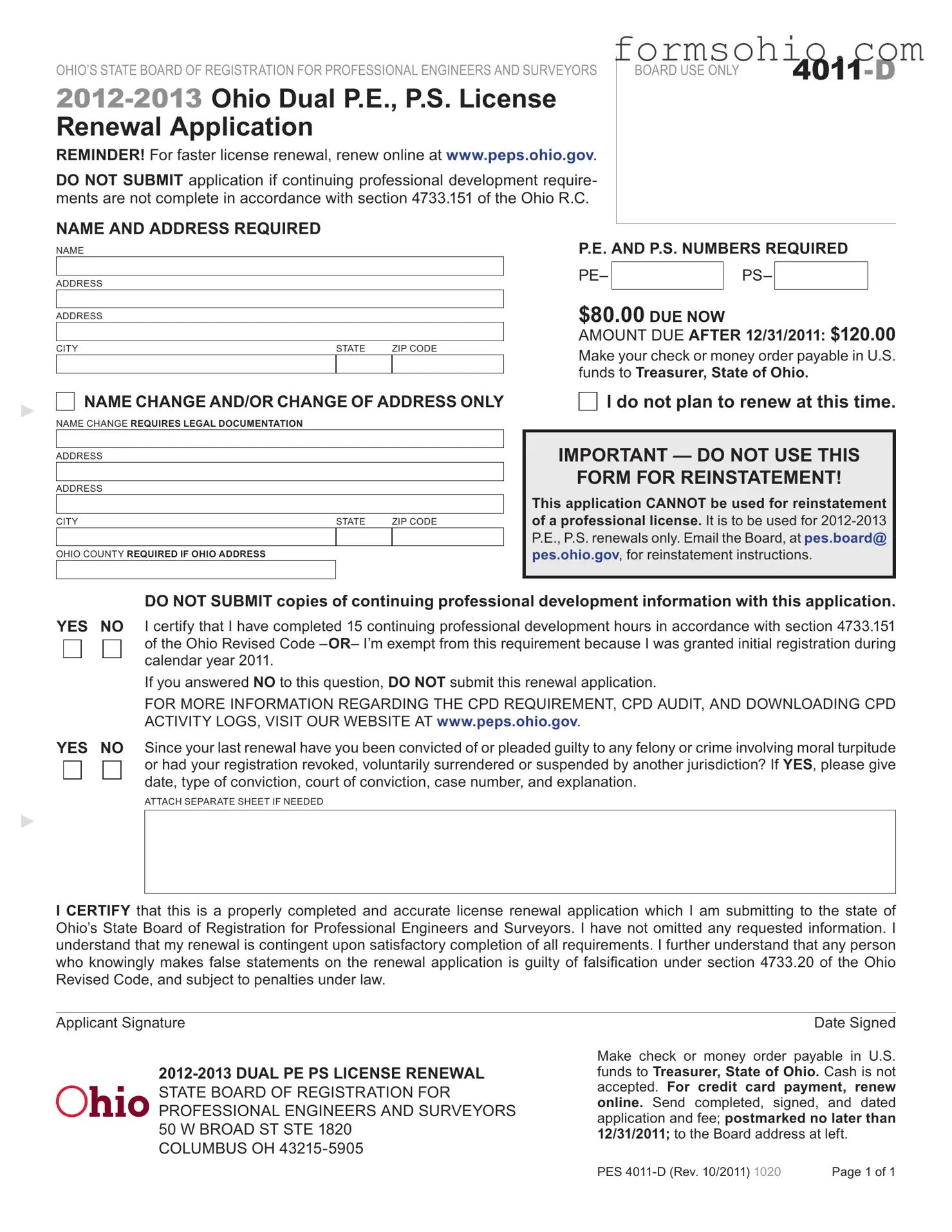 Fill a Valid Ohio 4011 D Form
