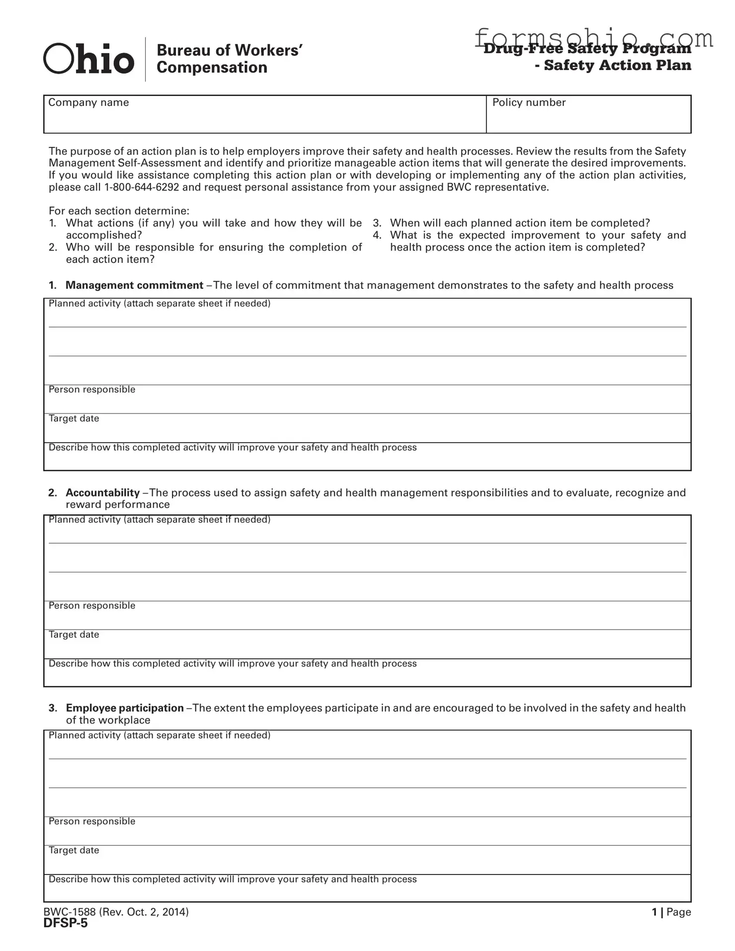 Fill a Valid Ohio Dfsp 5 Form