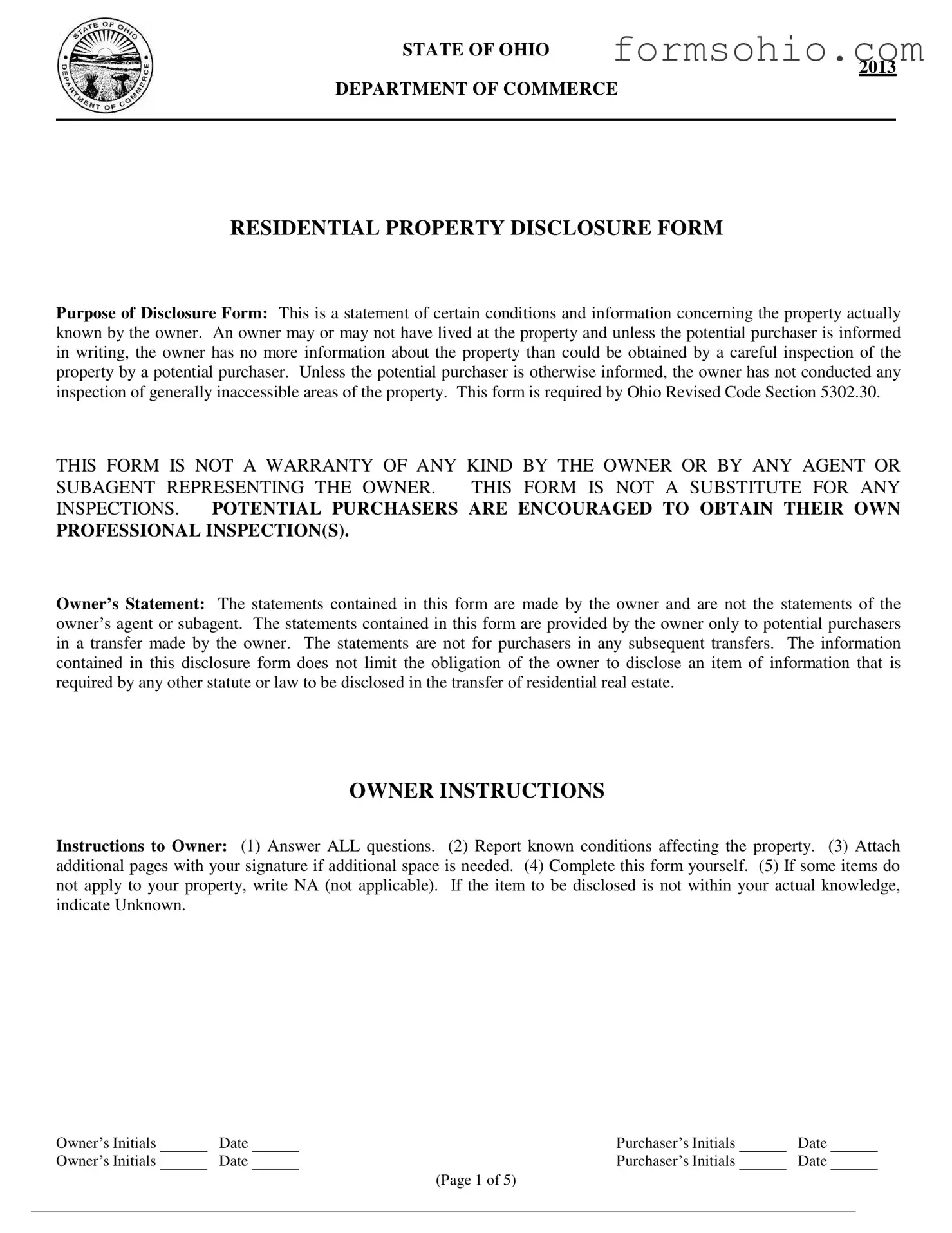 Fill a Valid Ohio Disclosure Form