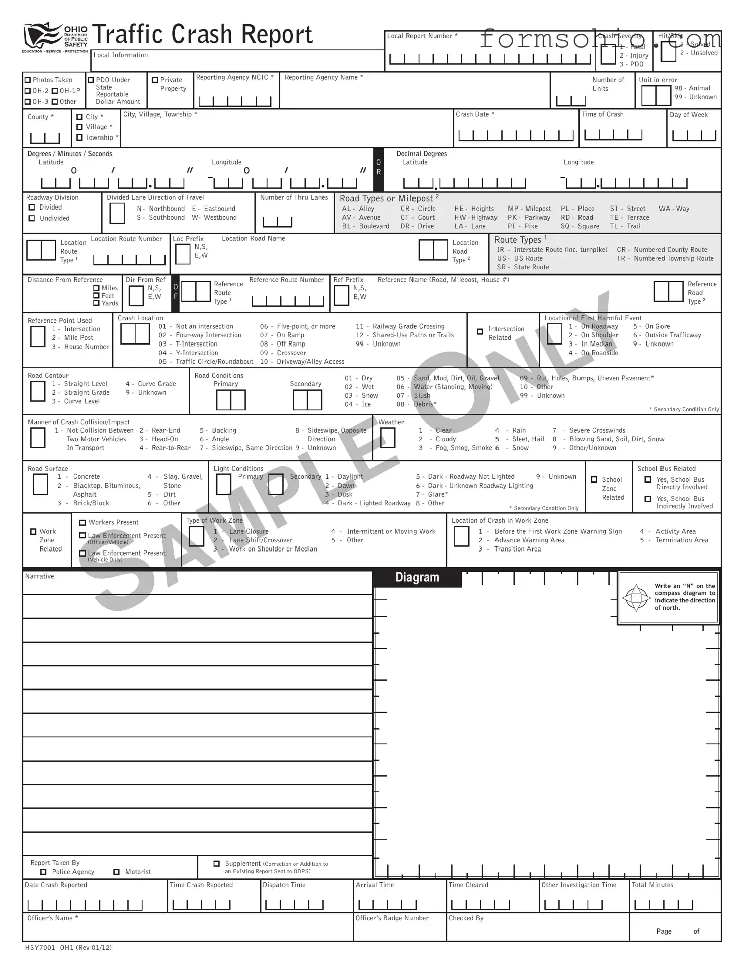 Fill a Valid Ohio Hsy7001 Form