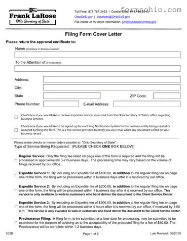 Fill a Valid Ohio 532B Form