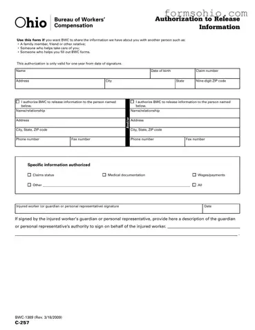 Fill a Valid Ohio Bwc 1389 Form