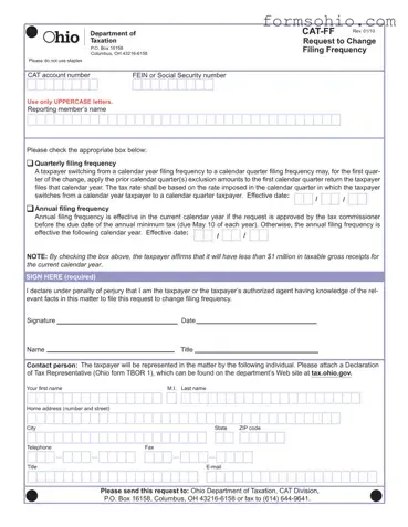 Fill a Valid Ohio Cat Ff Form