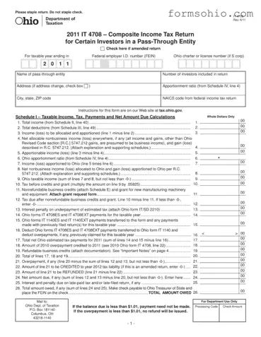 Fill a Valid Ohio It 4708 Form