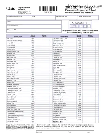 Fill a Valid Ohio Sd 101 Form