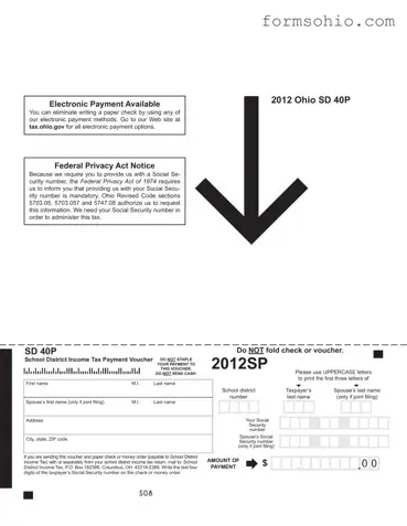 Fill a Valid Ohio Sd 40P Form
