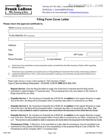 Fill a Valid Ohio Secretary State Form